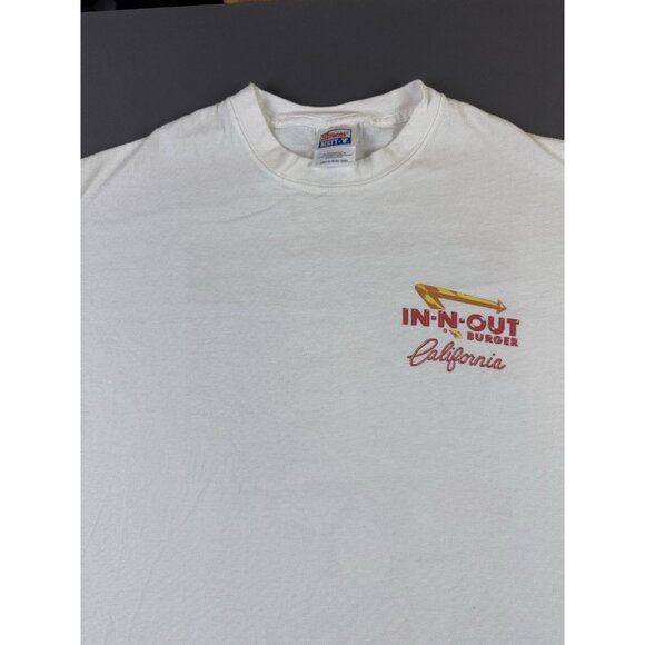 Vintage Y2K In N Out Burger Restaurant Promo Food Car Art Hanes XL White Shirt - Picture 5 of 7